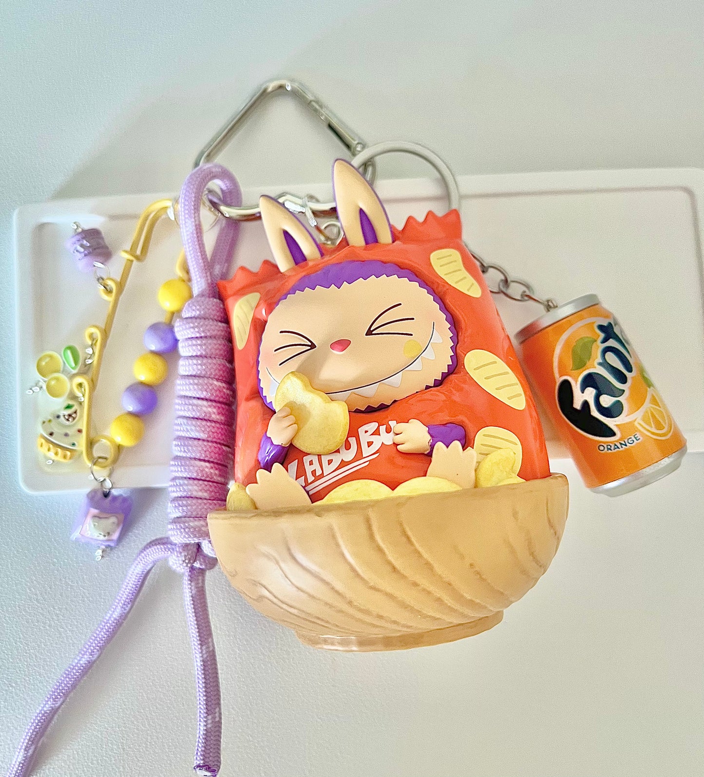 LABUBU Art Toy Bag Charm / Keychain - Handmade - One of a kind