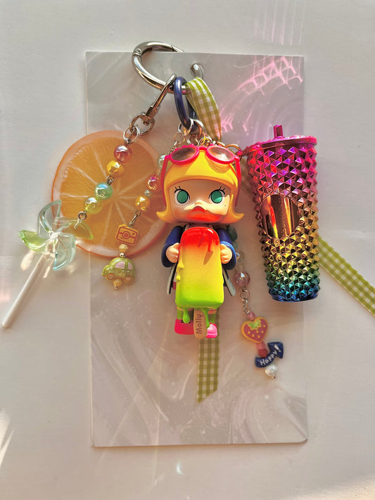 MOLLY Art Toy Bag Charm / Keychain - Handmade - One of a kind