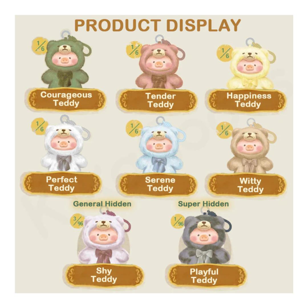 LULU THE PIGGY - Vintage Teddy Vinyl Face Plush Pendant Blind Box